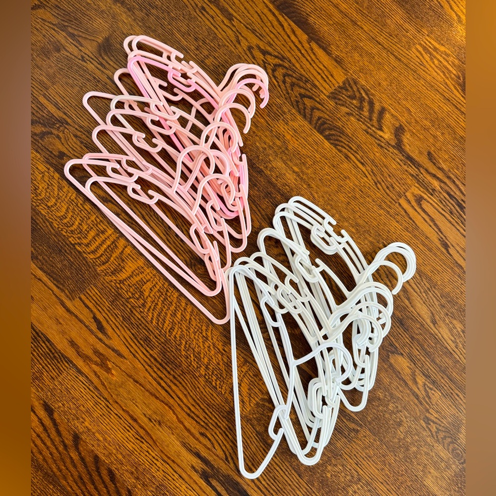 Set of 24 Pink and White Hangers